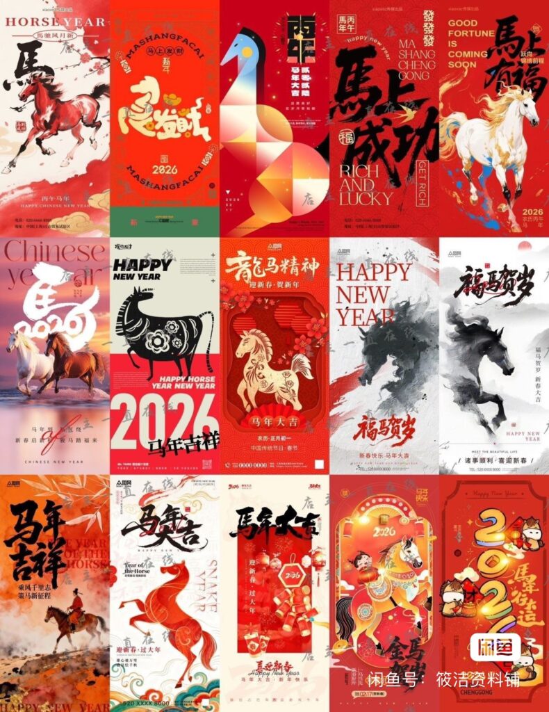 图片[1]-80款2026马年新年海报PSD素材-速聚网