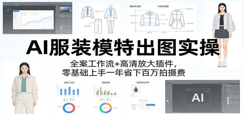 AI服装模特出图实操:全案工作流+ 高清放大插件,零基础上手一年省下百万拍摄费-速聚网